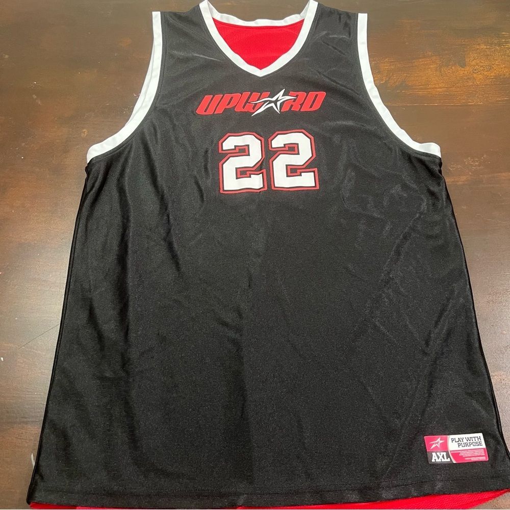 Upward Basketball Jersey Reversible Red/Black #22 size XL Activewear Sports